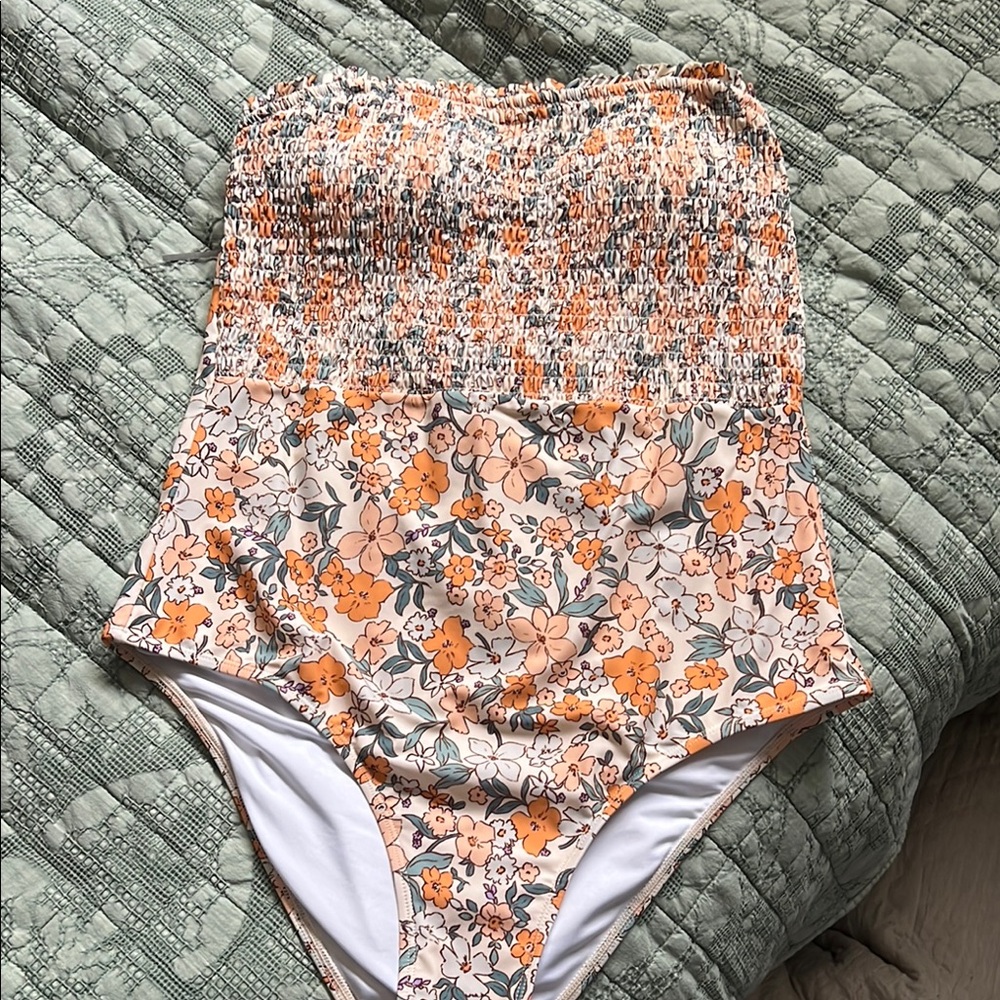 Floral Smocked One-Piece Swimsuit